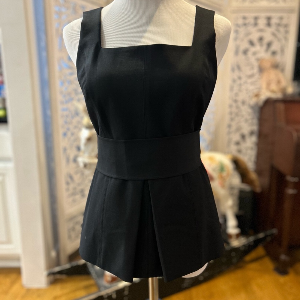 White House Black Market Chic Black Zip Top